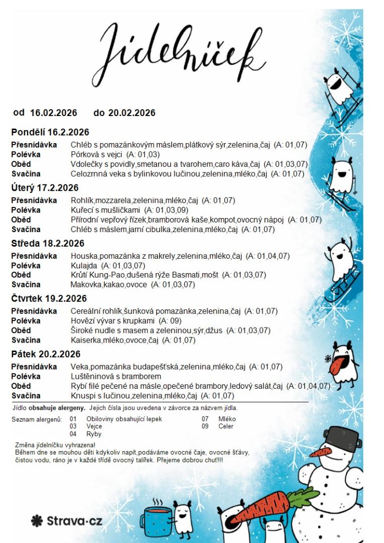 Jídelníček 160226