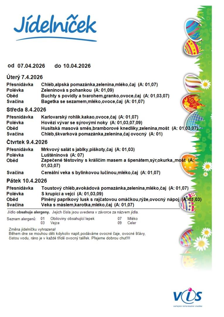 Jídelníček 070426