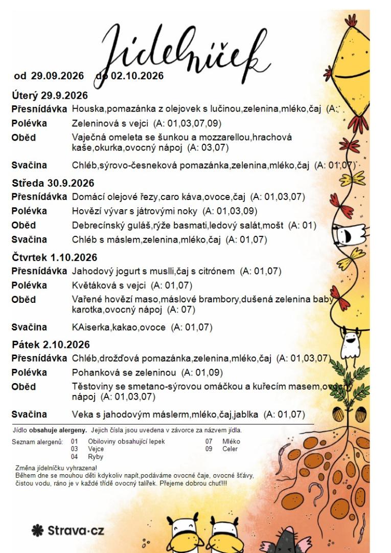 Jídelníček 290926